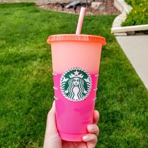 Starbucks Color Changing Cups - Blinged Out! Pink